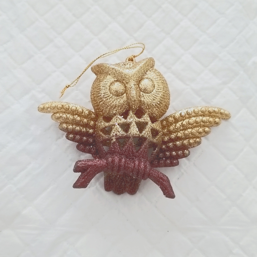 NEVER USED GLITTER OWL ORNAMENT